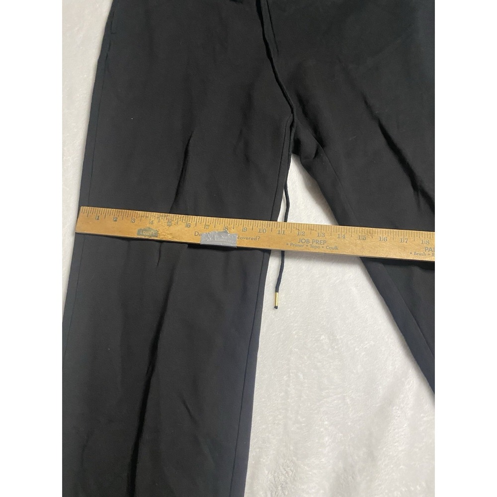 Liz Claiborne Women's Black Cotton Drawstring Straight Leg Pants Mid-Rise 1X - Picture 4 of 9